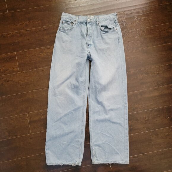 Agolde Light Blue Wide Leg Jeans - Picture 3 of 8